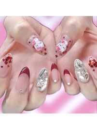 バレンタインネイル