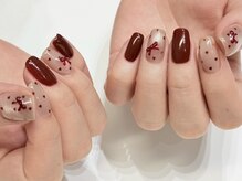 アイネイルズ 新宿店(I nails)/【Nanase】ボルドードットリボン