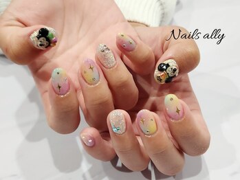 ネイルズアリー 立川店(Nails ally)/グラデーション×キャラクター