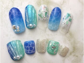 ジョリーネイル 大宮本店(jolie nail)の写真/フットネイルの季節到来♪しっかりケア＆オシャレデザインで魅せたい足元へ！！