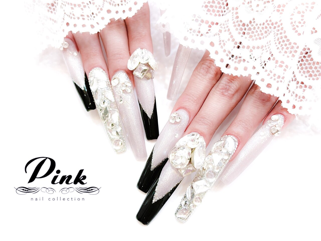 2026年冬トレンド】ブラック ハンド スーパーロングのネイルデザイン集