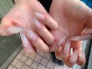 スカルプ/クリア/白/秋ネイル