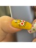 【Manaho指名】初回オフ無料 ワンカラーorラメグラ＋手書きアート2本 7900円