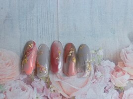 ニュアンス押し花ネイル