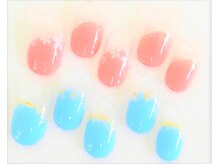 ネイルサロン クイール 小山店(NAIL SALON QUILL)/丸フレンチ＋お花アート