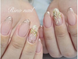 ミラーフレンチ×フラワー