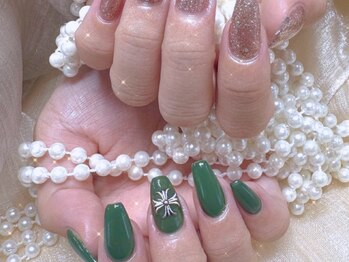 ミナ 渋谷店(Mina)/長さだしワンカラー+パーツ2つ