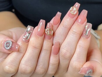 ウサギネイル 新大久保店(usagi nail)/ピンクネイル
