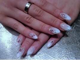 白グラデーション×きらきら