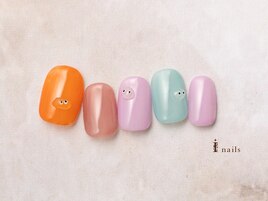 カラフルキョロキョロネイル
