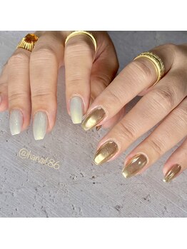 エムネイル(Ｍ)/個性光る！非対称ミラーネイル！