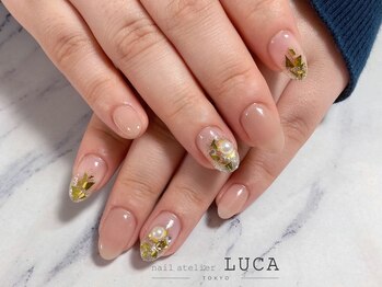 ネイルアトリエルカ(nail atelier LUCA)/W-397 大人上品ガラスネイル
