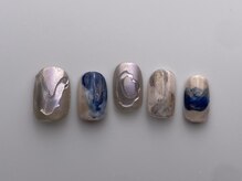 クレモアネイル 池袋西口店(CLEMORE NAIL)/ぷっくり×インク×ブルーネイル