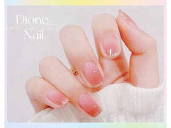 ディオーネ ネイルスタジオ(Dione)/ラメでのゴールドスキニー