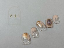 ネイルサロン ウィル 恵比寿(will)/ぬりかけビジュー風ネイル