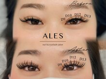 アイラッシュネイルサロン アレス 菊名店(ales)/LED W Flat Lash × パーマ