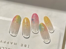 カラフルグラデーションネイル