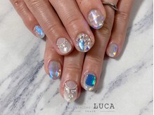 ネイルアトリエルカ(nail atelier LUCA)/W-303 埋め尽くし×氷ネイル