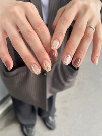 brown × plaid pattern