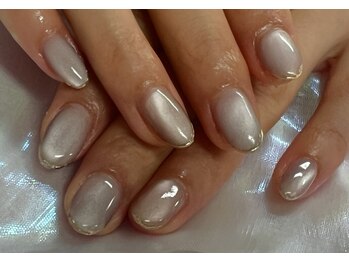エムワイエスドットネイル(mys.nail)/マグネット＋ミラーフレンチ