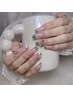 チップ長さ出し(ベース色付き)ガラスーフレンチネイル/ミラーフレンチネイル