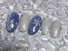 リュクネイル 拝島店(RyukuNail)/キラキラ雪の結晶ネイル