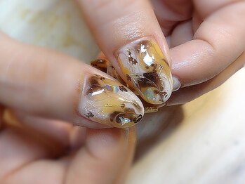 アミュリー ネイル アトリエ(Amury nail atelier)/キャラメルマーブルネイル♪