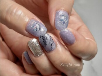 リライトネイル(Relight nail)/ドライフラワー×ニュアンス