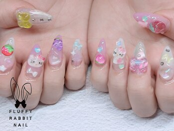フラッフィーラビットネイル(fluffy rabbit nail)/ちゅるんネイル うるうるネイル