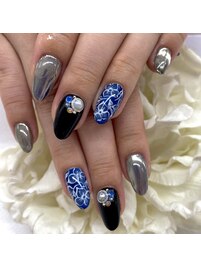 西村/ミラー&フラワーネイル