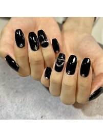 ブラックシンプルネイル