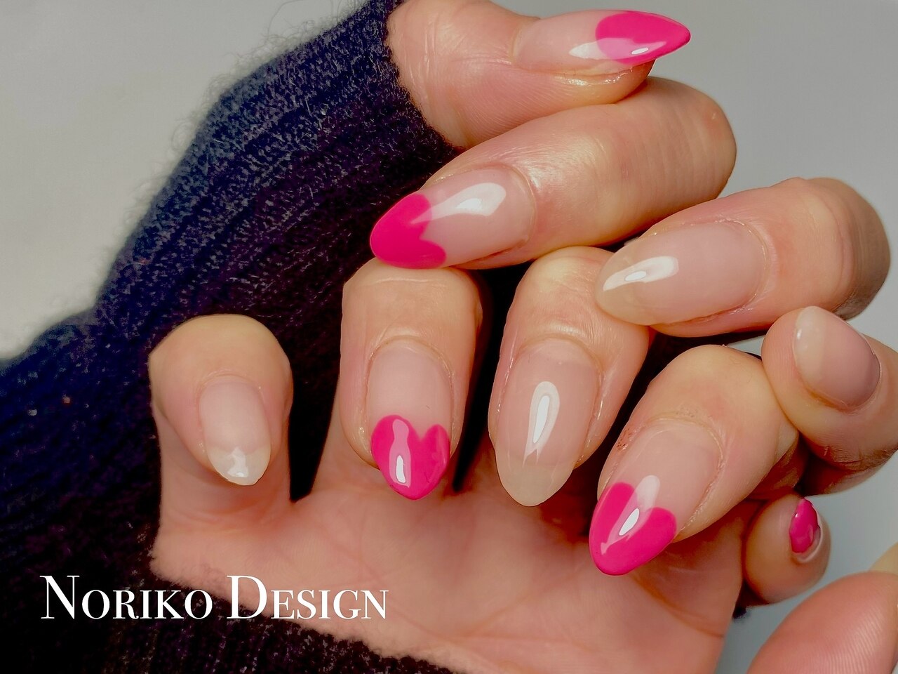 40))フレンチガーリー ハートネイル ネイルチップ バレンタイン シンプル NEW】ガーリーベーシック/キラキラ/フレンチガーリー/ピンク