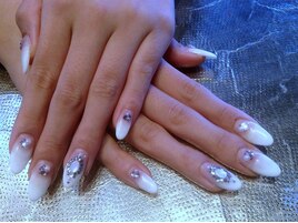 白グラデーション×きらきら