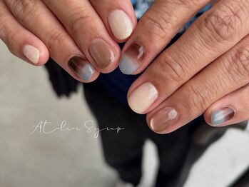 アトリエシロップネイル(Atelier Syrup nail)/柔らかニュアンスデザイン¥6500