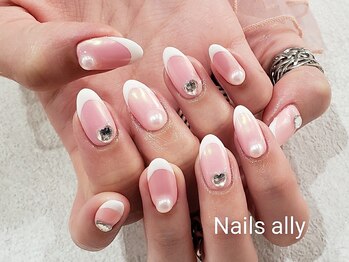 ネイルズアリー 立川店(Nails ally)/フレンチネイル×パール