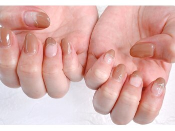 ブラウンぬりかけアート