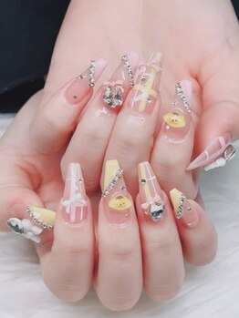 アキコネイルサロン(Akikoネイルサロン)/10本長さだし＋持ち込みデザイン