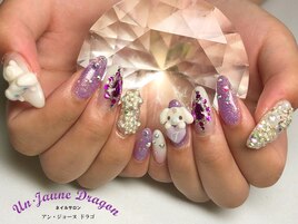 パープル☆３Dネイル