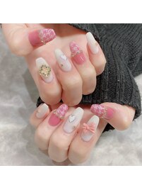 千鳥柄デザインネイル　¥6500