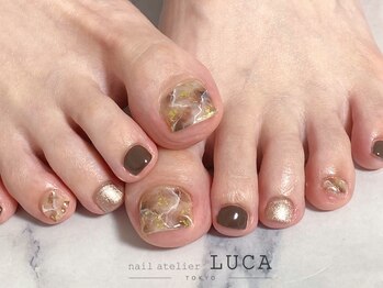 ネイルアトリエルカ(nail atelier LUCA)/W-302 シェラック秋色大理石