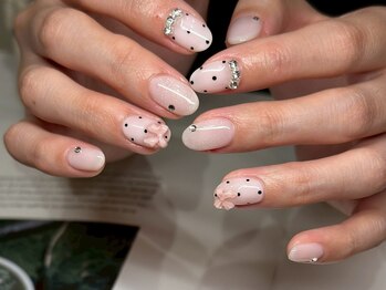 ヘアーアンドメイク アース 高崎店(HAIR＆MAKE EARTH)/ドットデザインネイル　￥12500