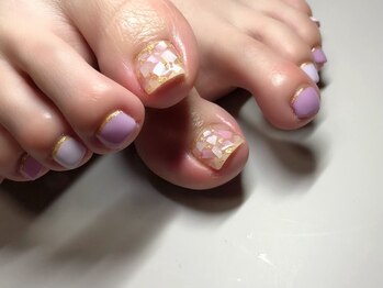 ルームヘアネイル 曙橋店(Room hair nail)/シェル×紫陽花フットネイル