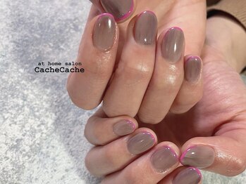 カシュカシュ(Cache Cache)/ニュアンス細フレンチネイル