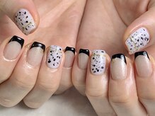 リトルビュー(little view)/・黒フレンチ×大人ダルメシアン