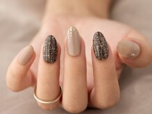 ヴァンネイル(VINGT NAIL nail&eye beauty)/ツイードブラウンネイル