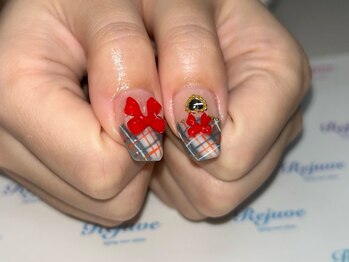 赤いリボンのモチーフネイル☆