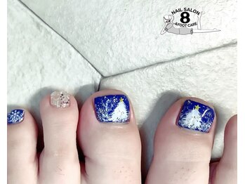ネイルエイト 新百合ヶ丘(nail8)/クリスマス ツリー 雪ネイル