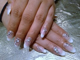 白グラデーション×きらきら