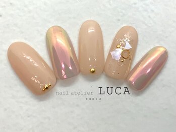 ネイルアトリエルカ(nail atelier LUCA)/L-6　シェル×ミラーネイル