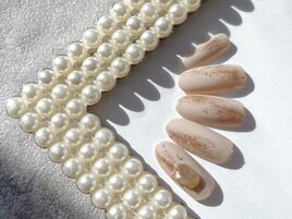 ピンクベージュオフィスネイル